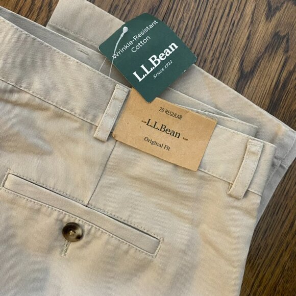 (2) L.L. Bean Original Fit pants 20R black and khaki NWT - Picture 9 of 9